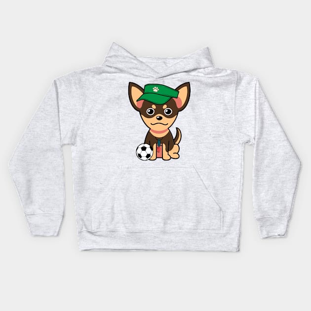 Funny small dog is a soccer coach Kids Hoodie by Pet Station